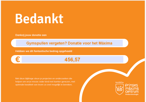 Sectie LO doneert aan Prinses Máxima Centrum